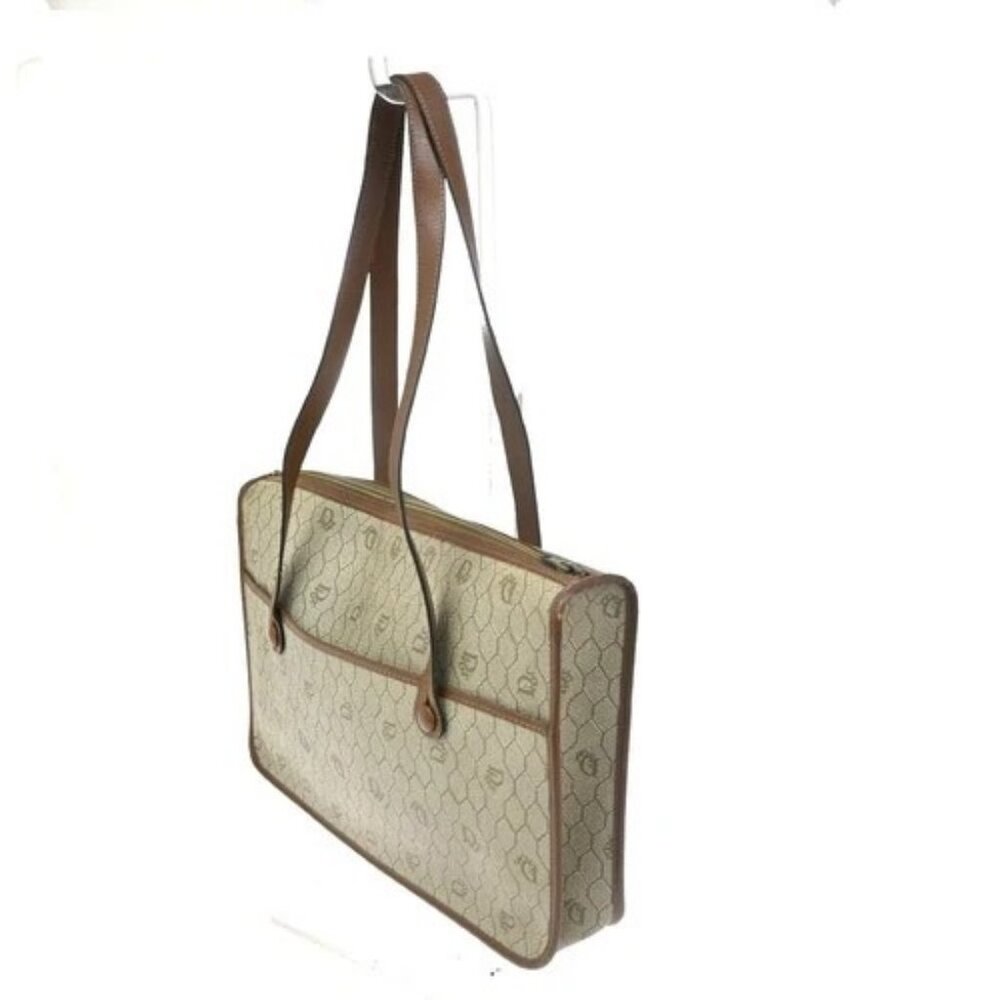 CHRISTIAN DIOR Logo Honeycomb Shoulder Hand Bag PVC Leather Beige GHW 62CA527 - Picture 4 of 16
